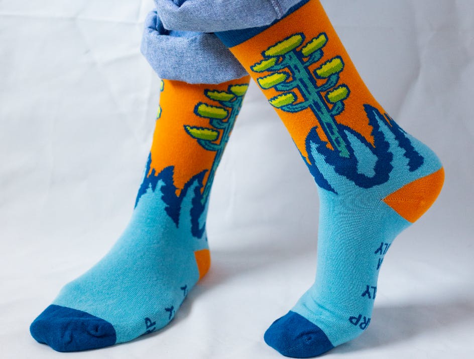 unique custom sock design on custom socks