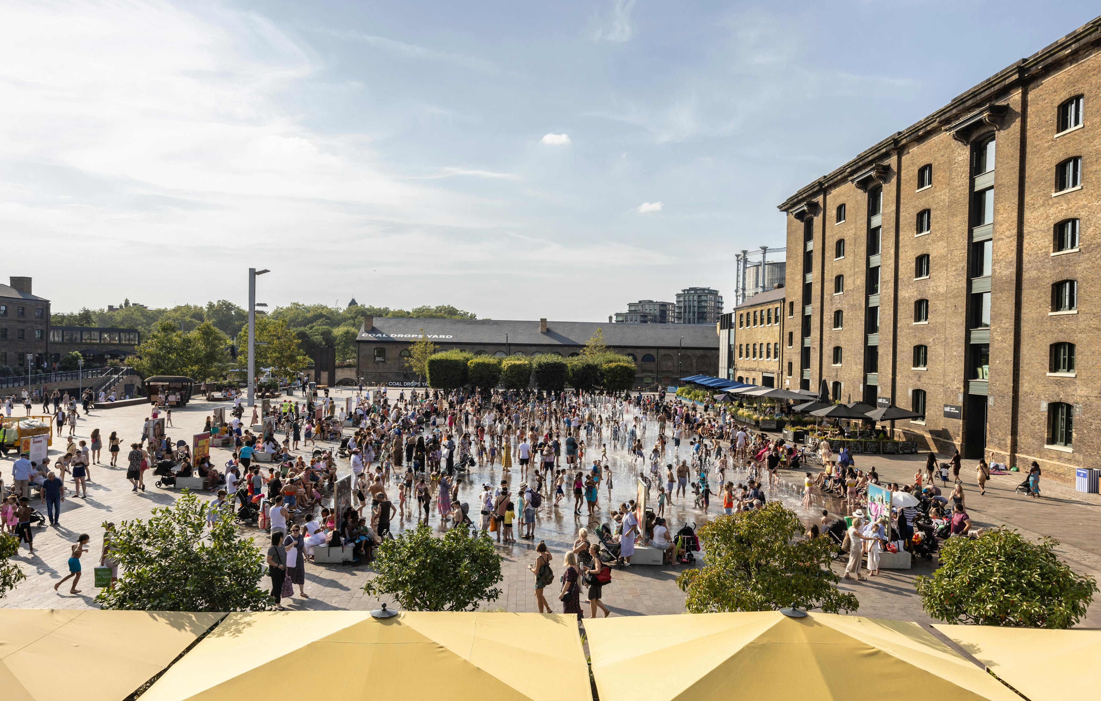 Granary Square on a summers day