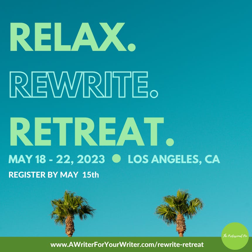 Graphic with details on the Professional Pen's Relax. Rewrite. Retreat.
