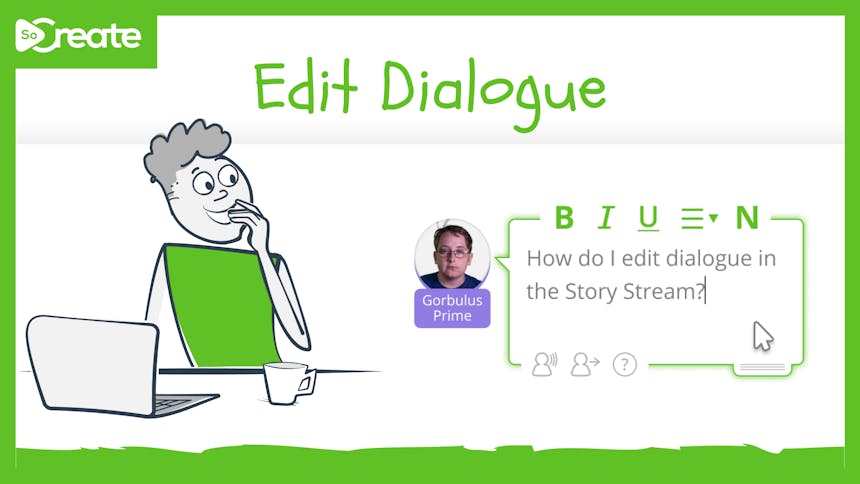 A graphic that reads "Edit Dialogue"