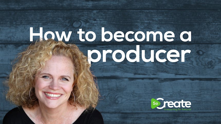 Producer Meg LeFauve over a graphic that reads "How to Become a Producer"