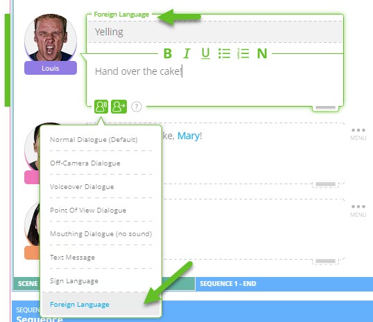 Voorbeeld van hoe u een vreemde taal schrijft in SoCreate
