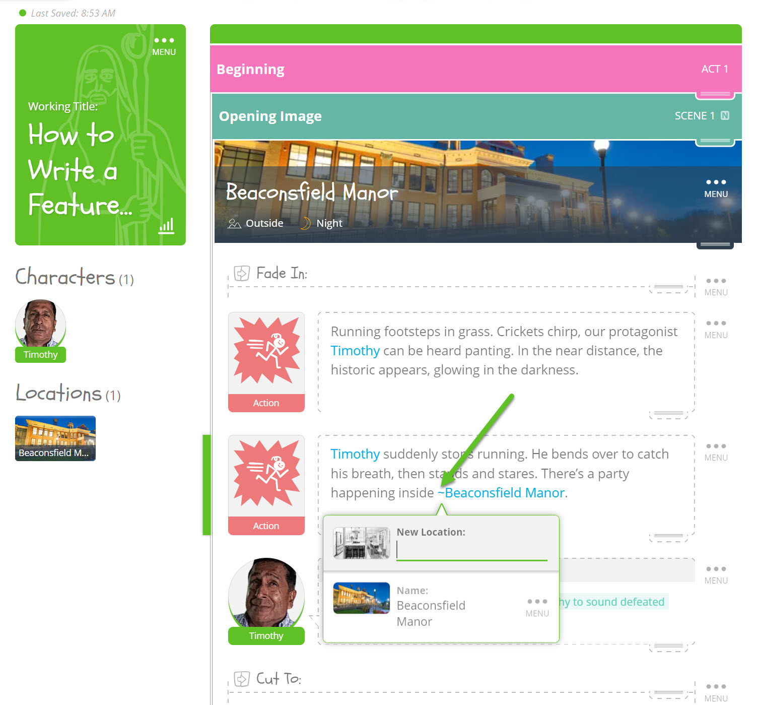 SoCreateలో స్థానాన్ని ఎలా ట్యాగ్ చేయాలో చూపించే స్క్రీన్ క్యాప్చర్