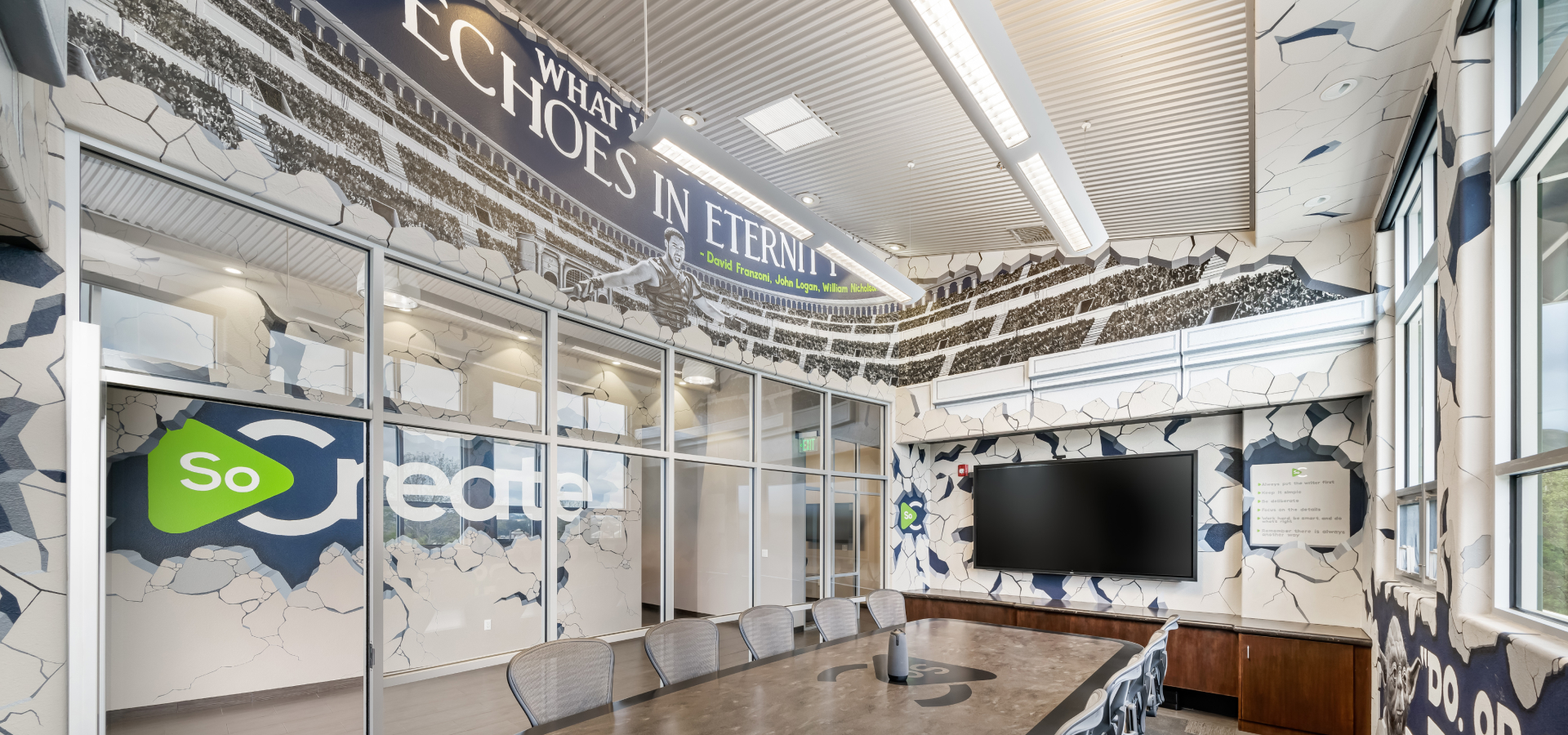 A view of the inside of the SoCreate conference room in San Luis Obispo California