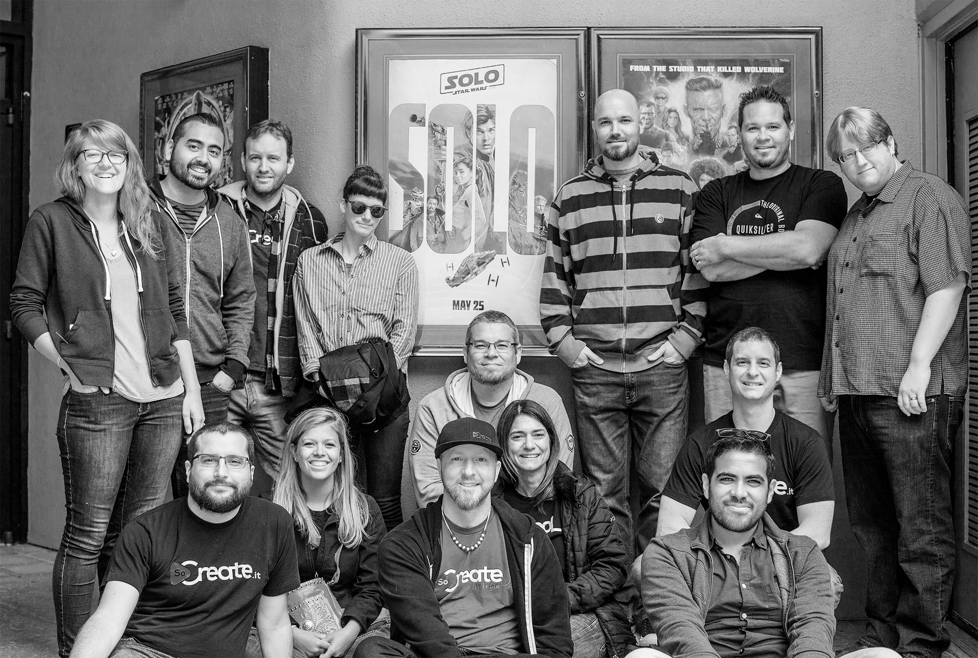 ਫਿਲਮ, ਸੋਲੋ ਦੇਖਣ ਲਈ ਸੋਕ੍ਰੇਟ ਟੀਮ ਵਿੱਚੋਂ ਕੁਝ।