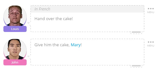 Voorbeeld van hoe u een vreemde taal schrijft in SoCreate