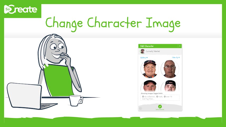 Graphic that reads "Change Character Image"