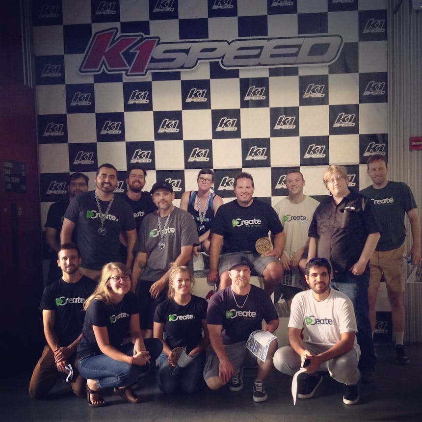 SoCreates Ausflug zum Sommerende 2017 Team bei K1 Speed Anaheim