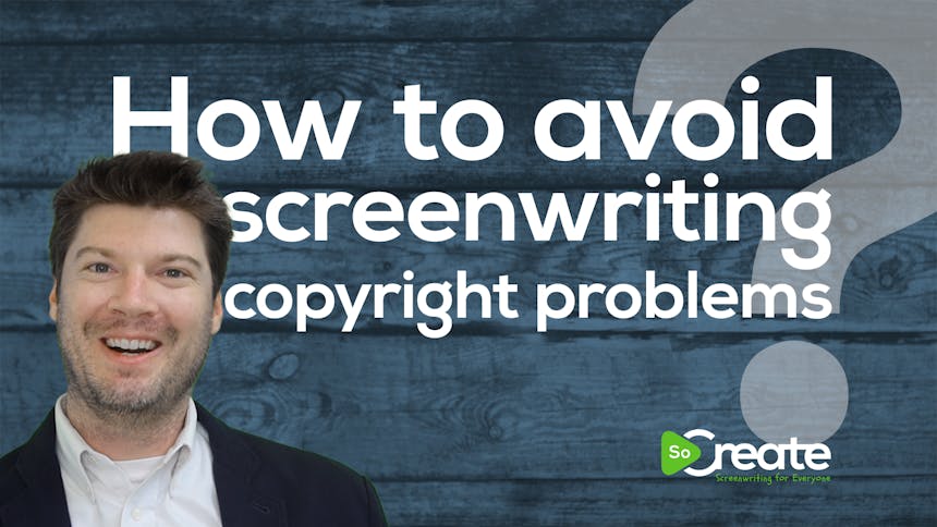 Attorney Sean Pope over a graphic that reads "How to Avoid Screenwriting Copyright Problems"