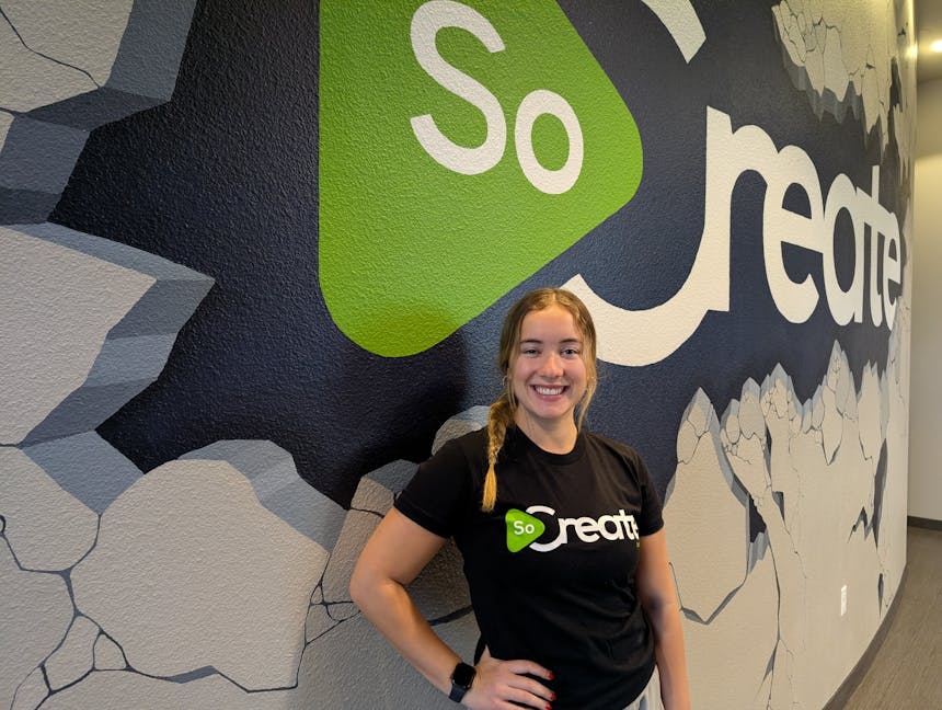 Rylee in Front of SoCreate wall