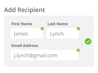 Then, add a new recipient to request feedback.