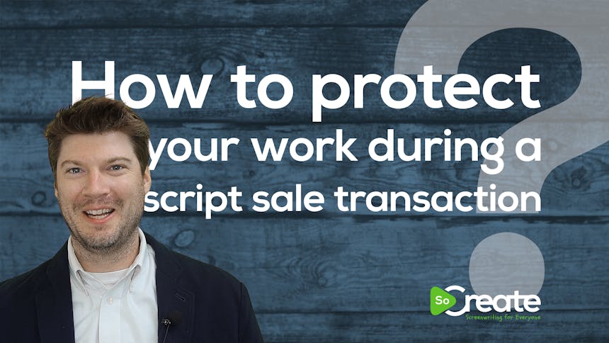 Entertainment attorney Sean Pope over a graphic that reads "How to Protect Your Work During a Script Sale Transaction"