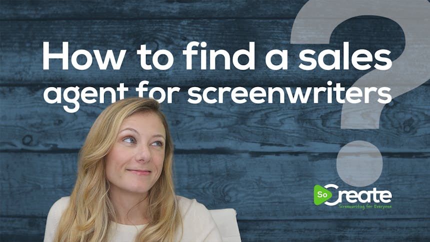 President of Packaging and Sales Tiffany Boyle over a graphic that reads "How to Find a Sales Agent for Screenwriters"