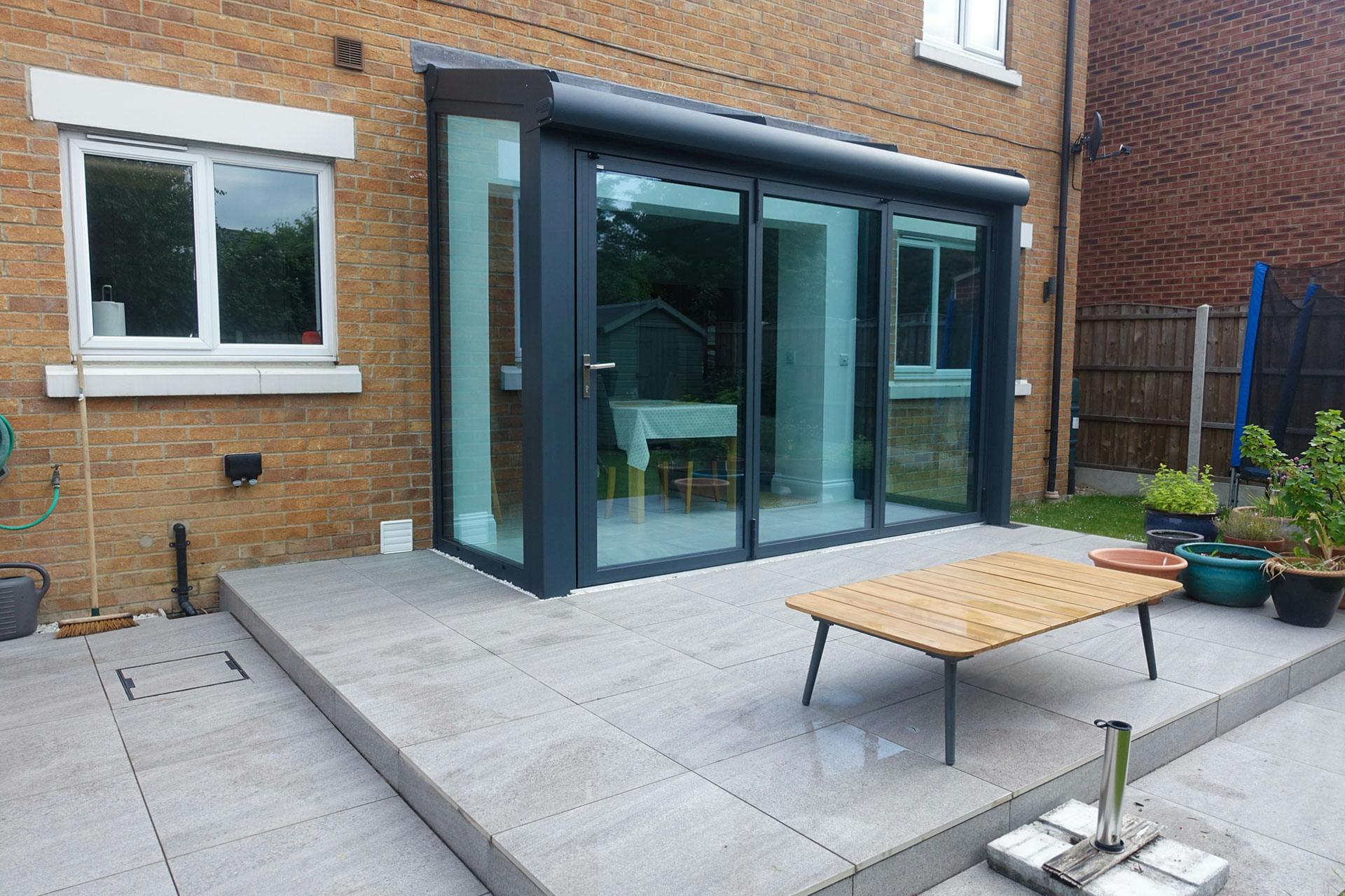 glass and aluminium home extension
