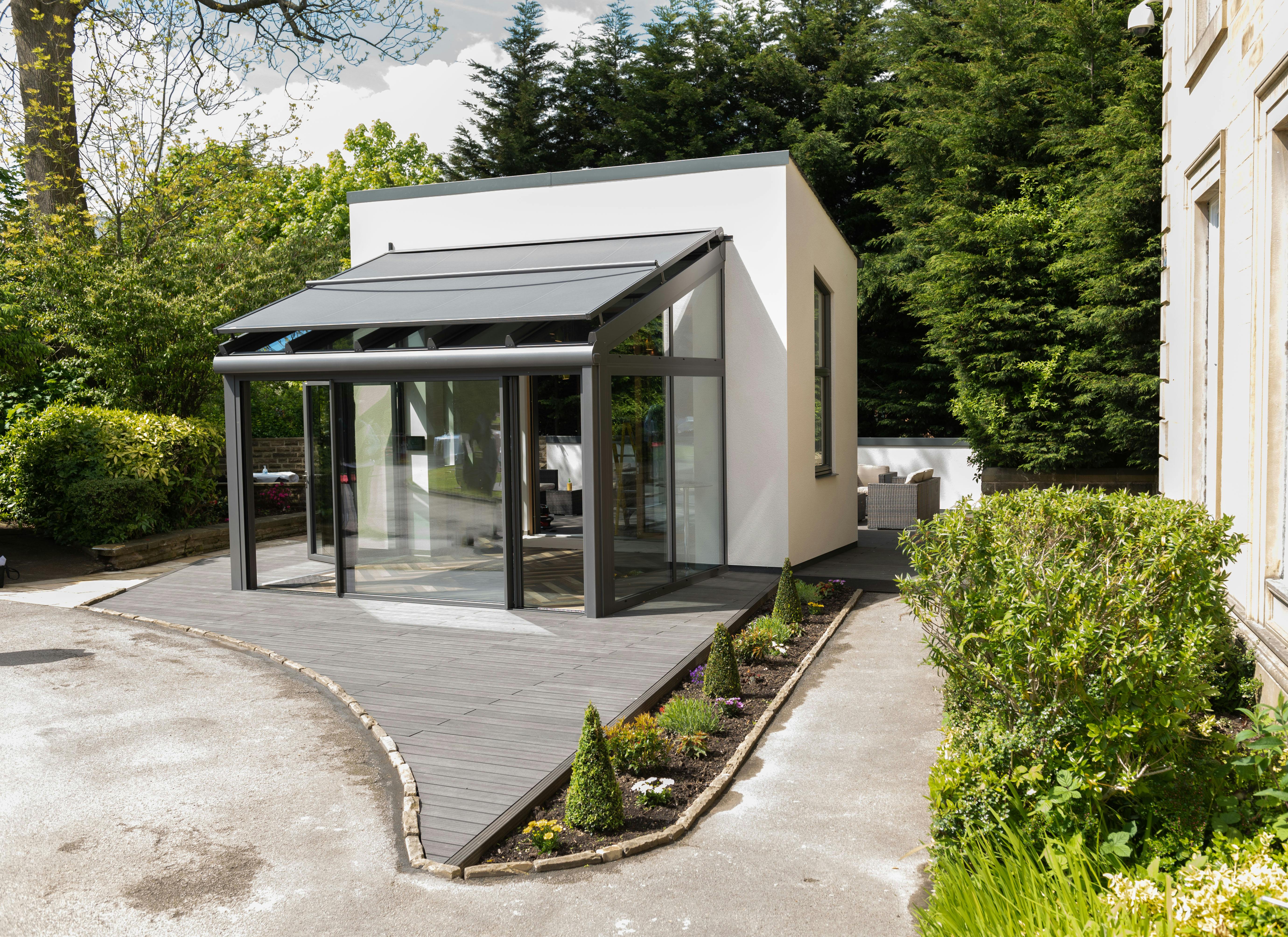 wintergarden glass extension display in leeds