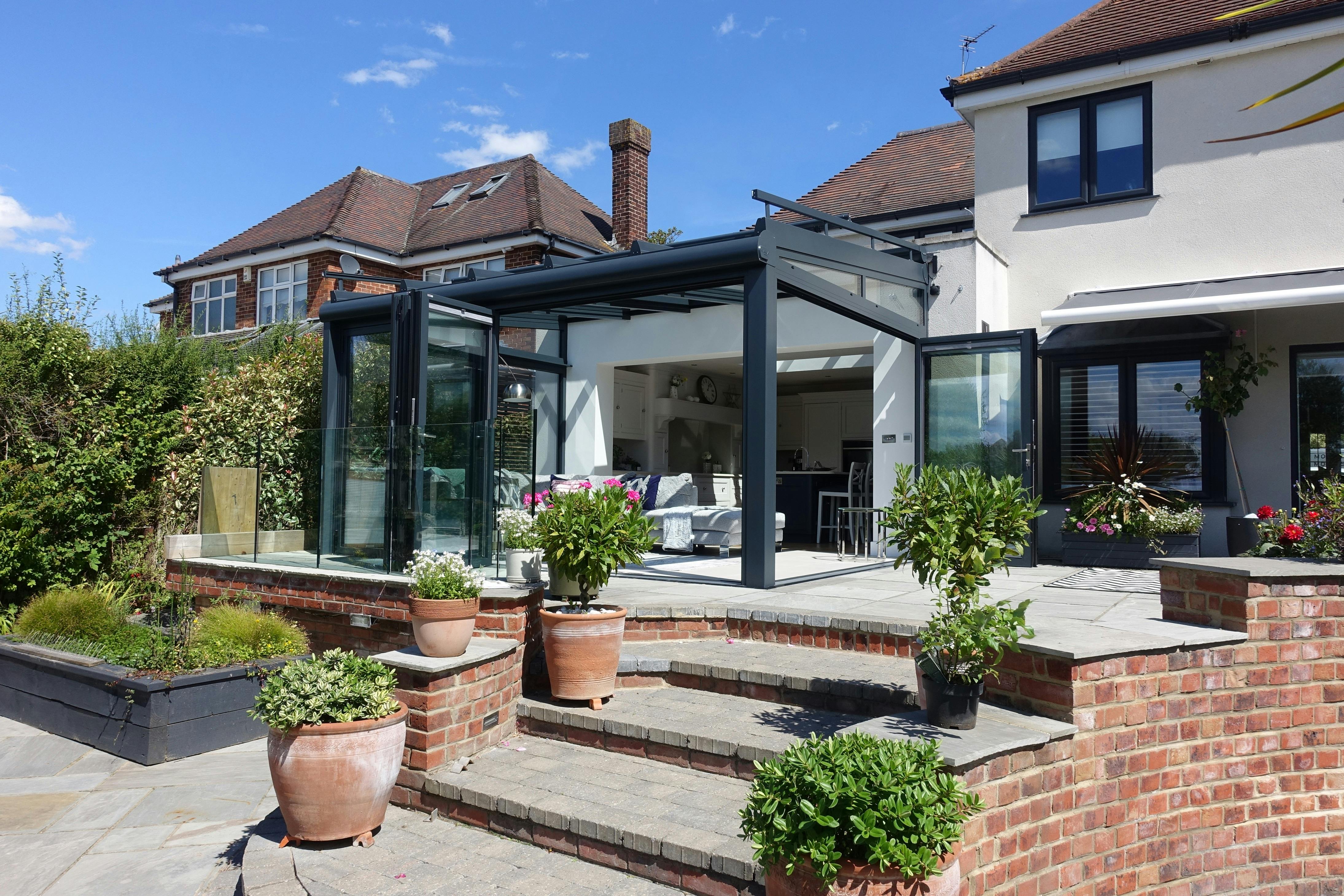 After a glass garden room extension