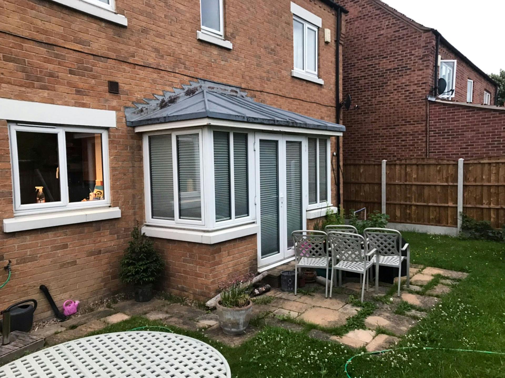 Before shot of small glass extension project