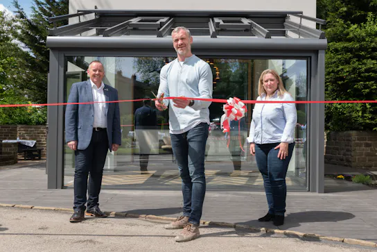 glass extension showroom