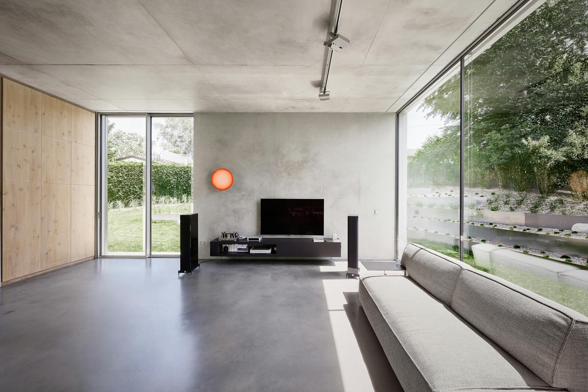 Sliding doors in modern living space