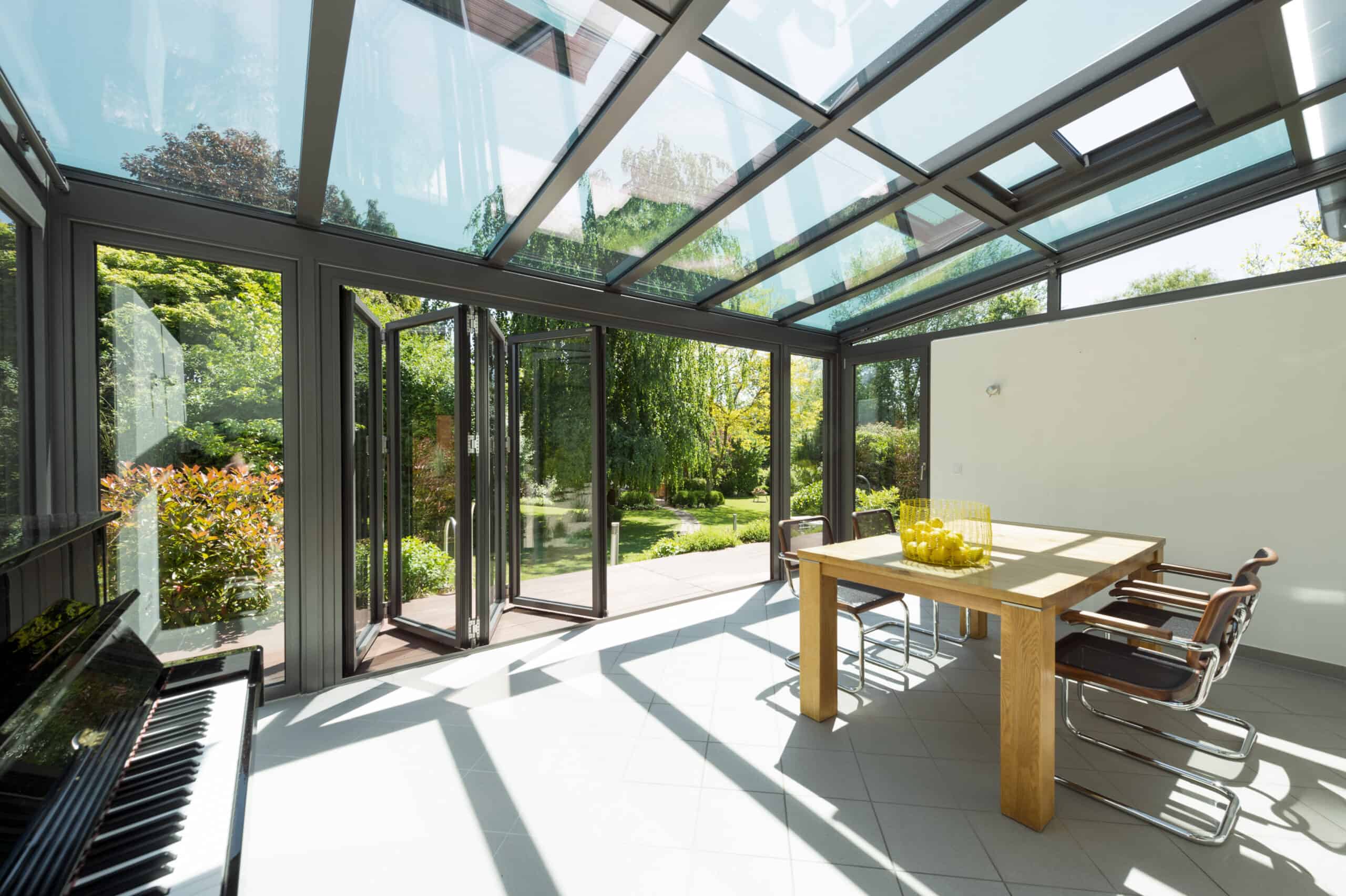Bright and airy glass home extension