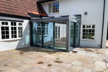 glass extension that replaced a traditional conservatory in Yorkshire
