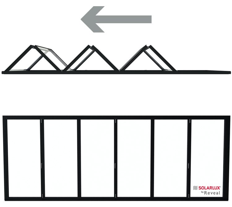 6 Pane Bi-Folding   Door Opening Outside   6 Left  / O - 6L