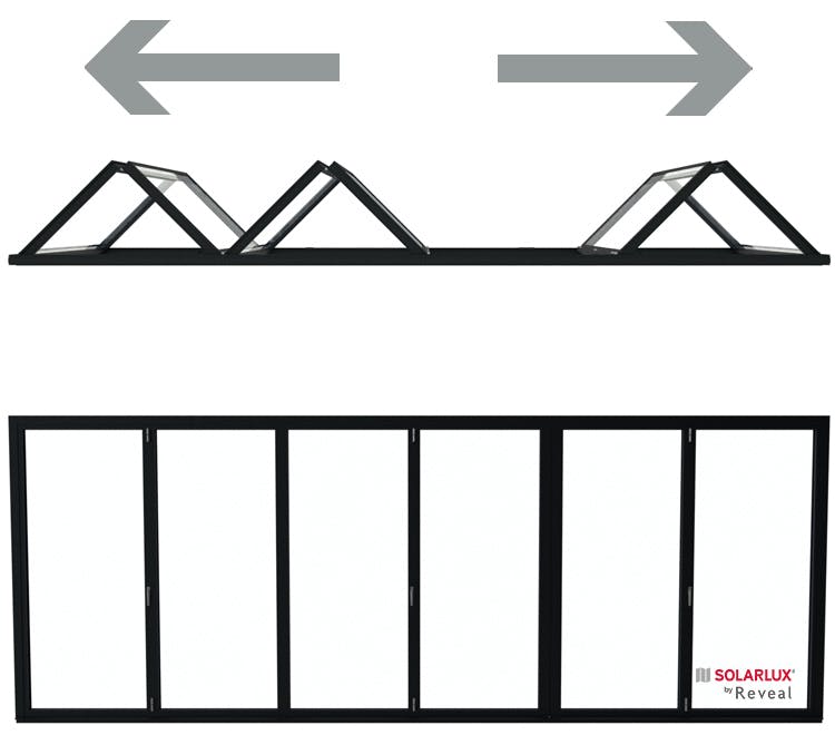 6 Pane Bi-Folding   Door Opening Outside   4 Left  2 Right / O - 4L 2R