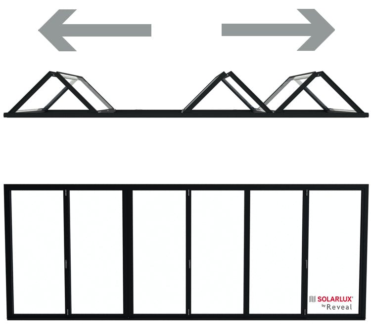 6 Pane Bi-Folding   Door Opening Outside   4 Right  2 Left / O - 4R 2L