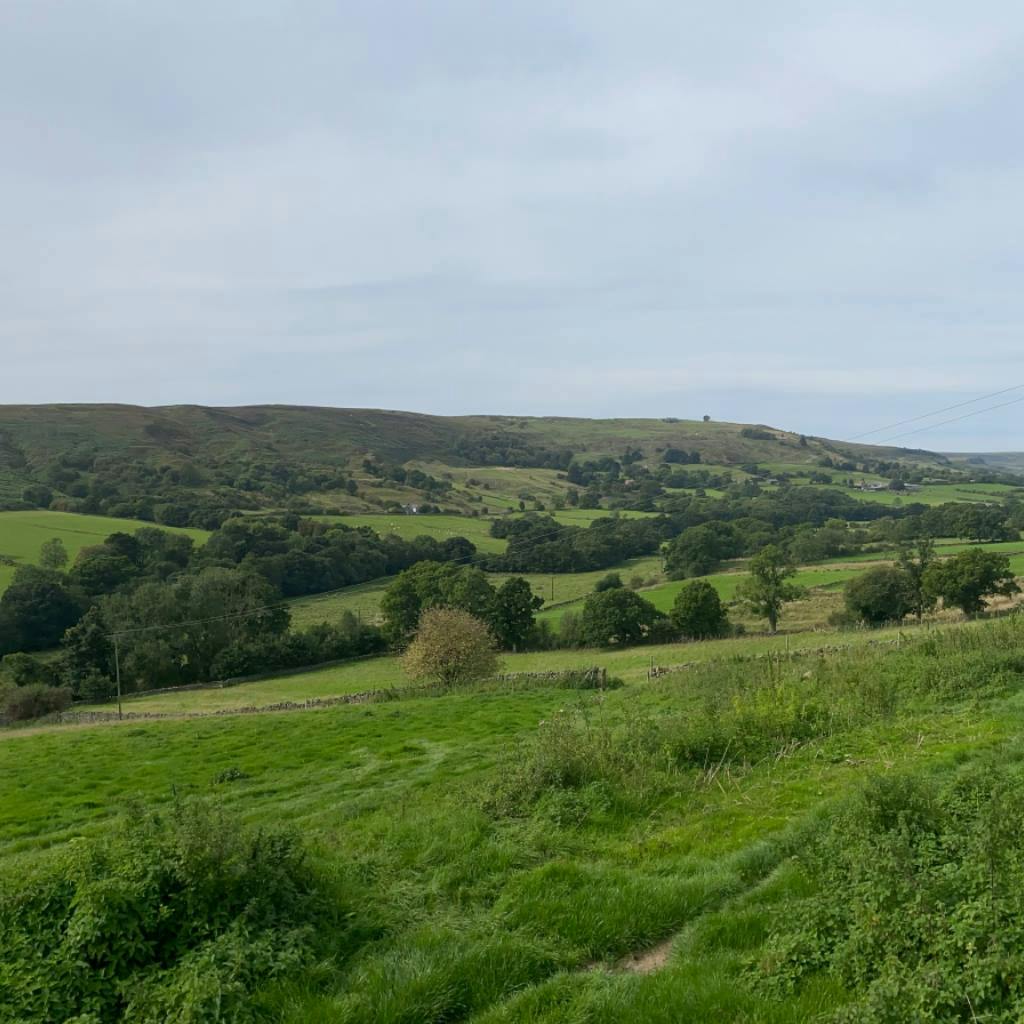 views across rosedale from wintergarden in north york moors
