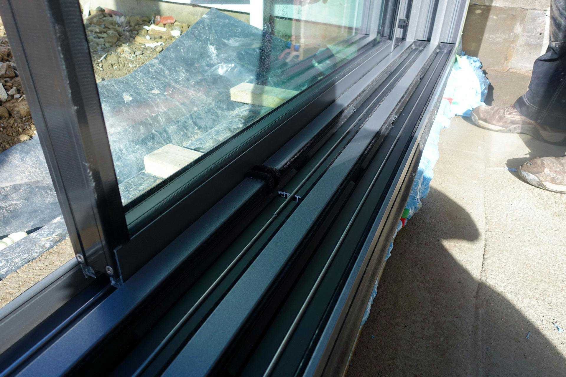 sliding glass door track on Yorkshire conservatory