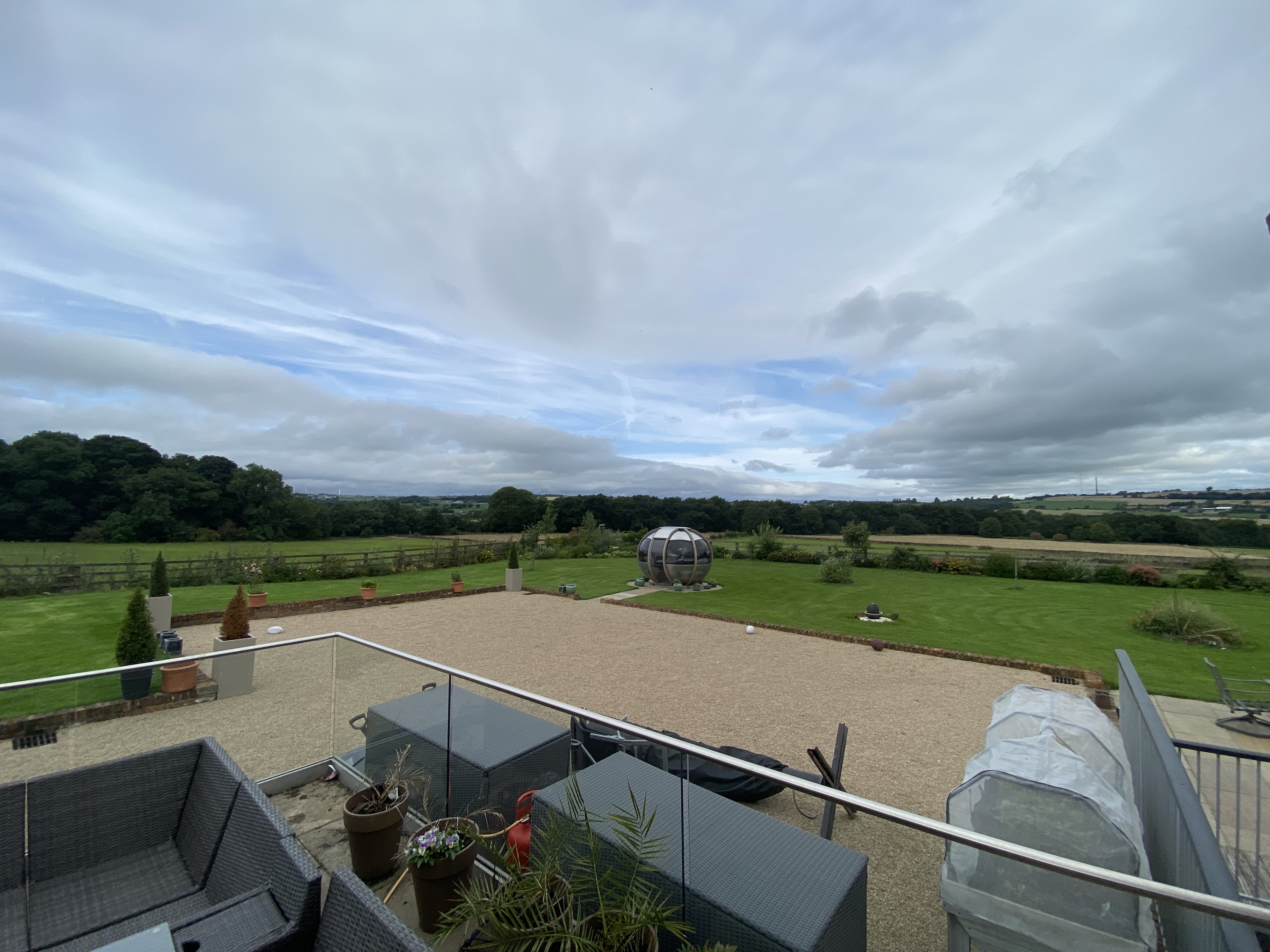 view from glass room with high wind resistance