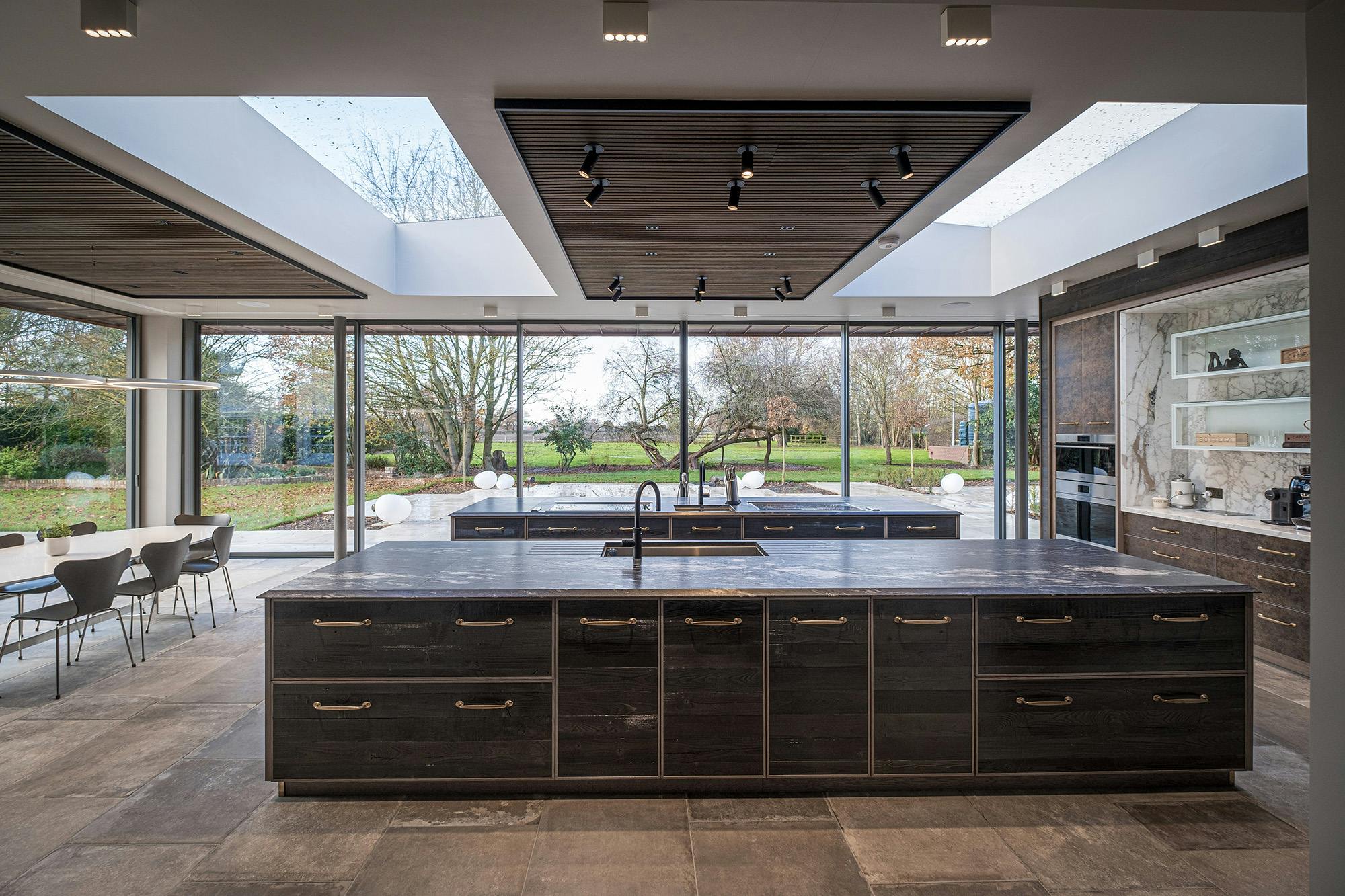 Oversized sliding glass doors at luxury yorkshire home