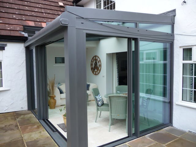 energy efficient conservatory on white detached house in yorkshire