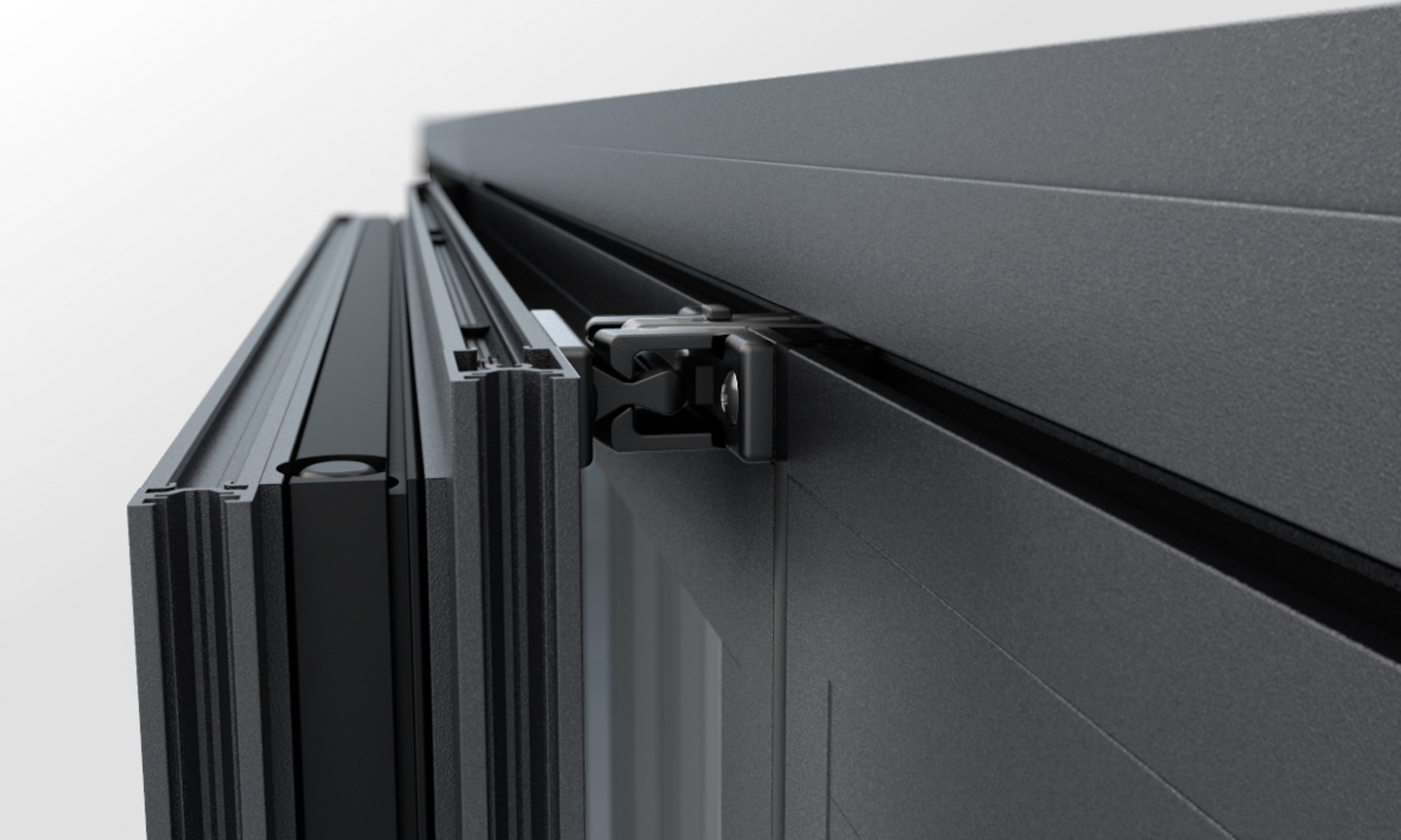 Maintenance and cleaning of glass extensions - detail of doors