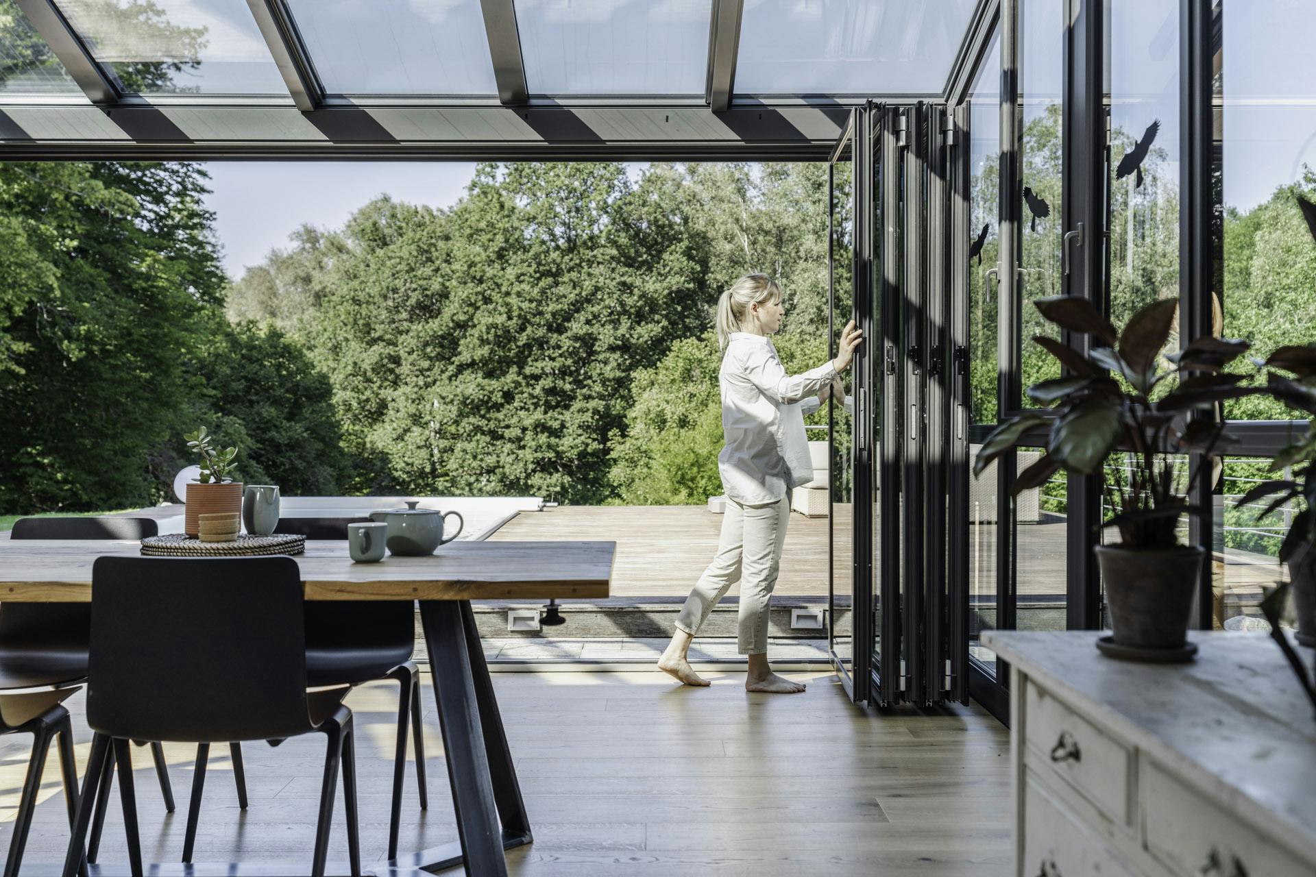 Orangery extension creates indoor outdoor living space  