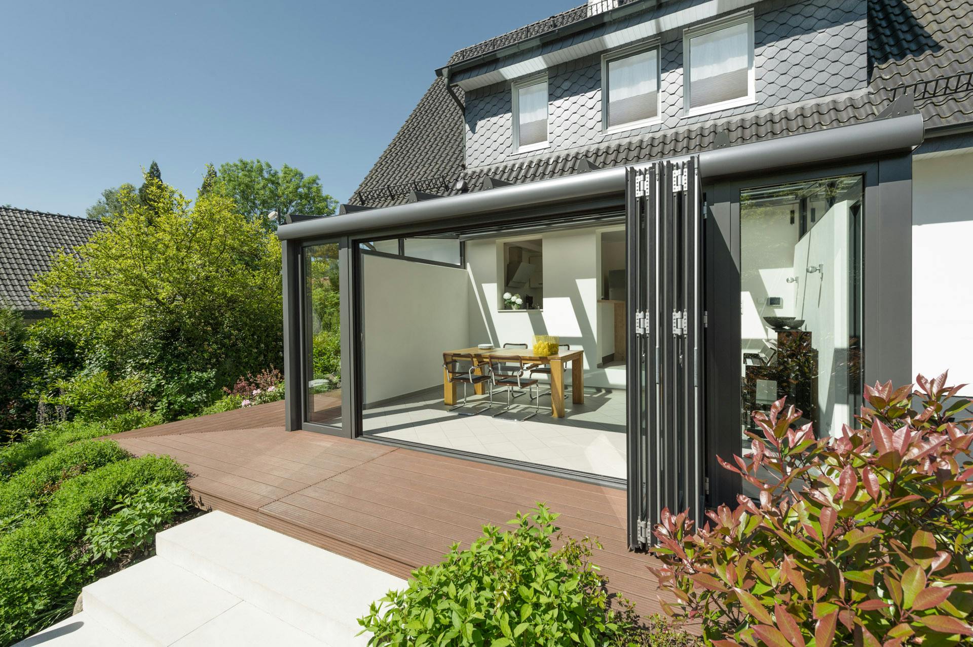 glass and aluminium modern orangery extension