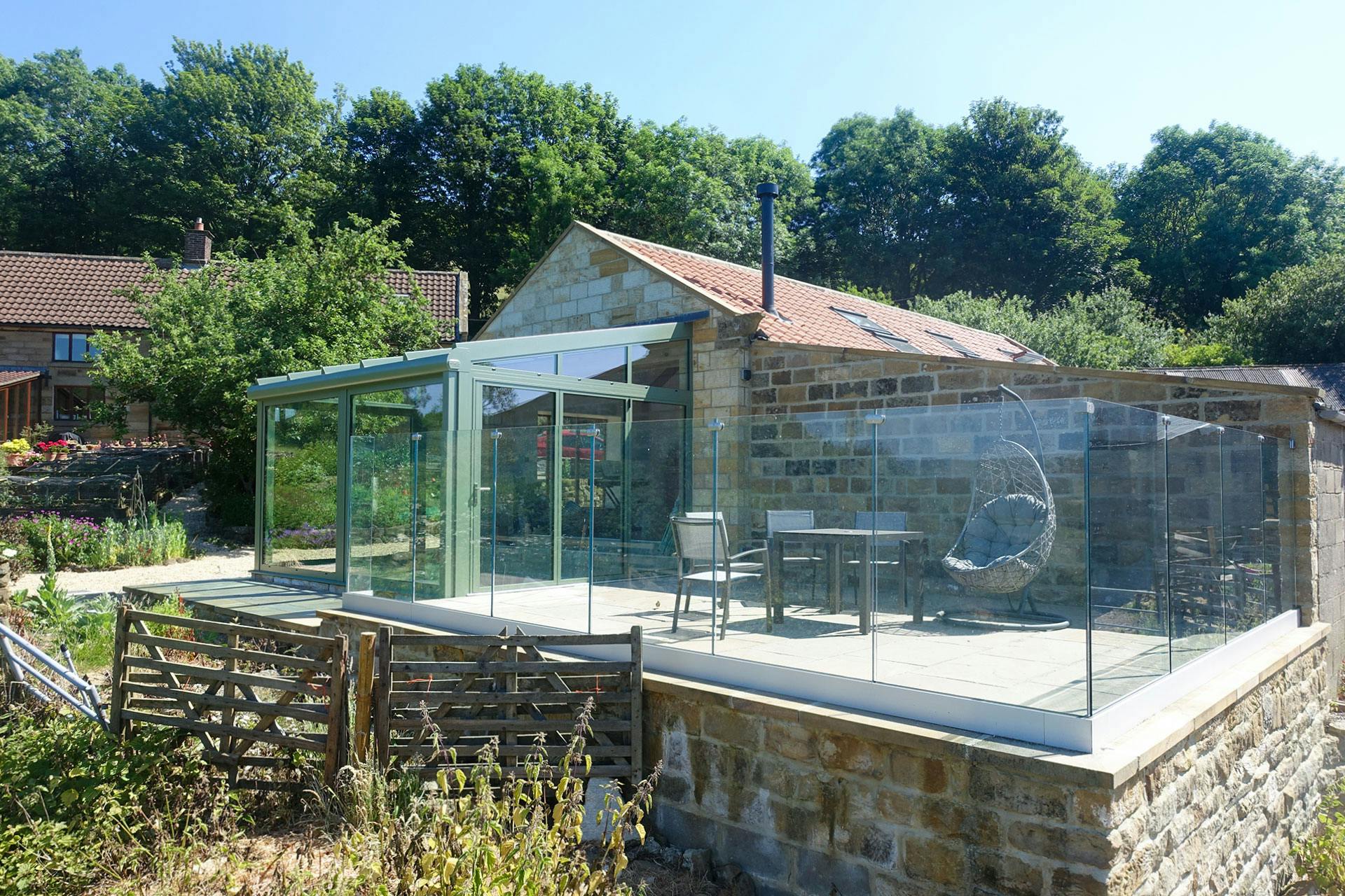 A glass extension in the North York Moors, Yorkshire.
