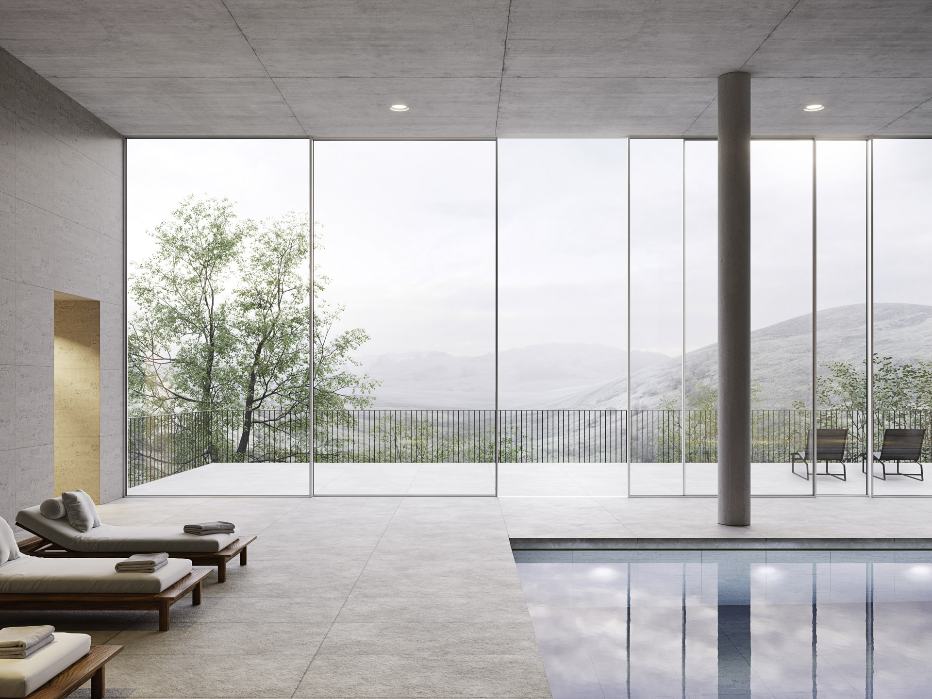 Luxury Sliding Glass Doors Yorkshire in contemporary spa