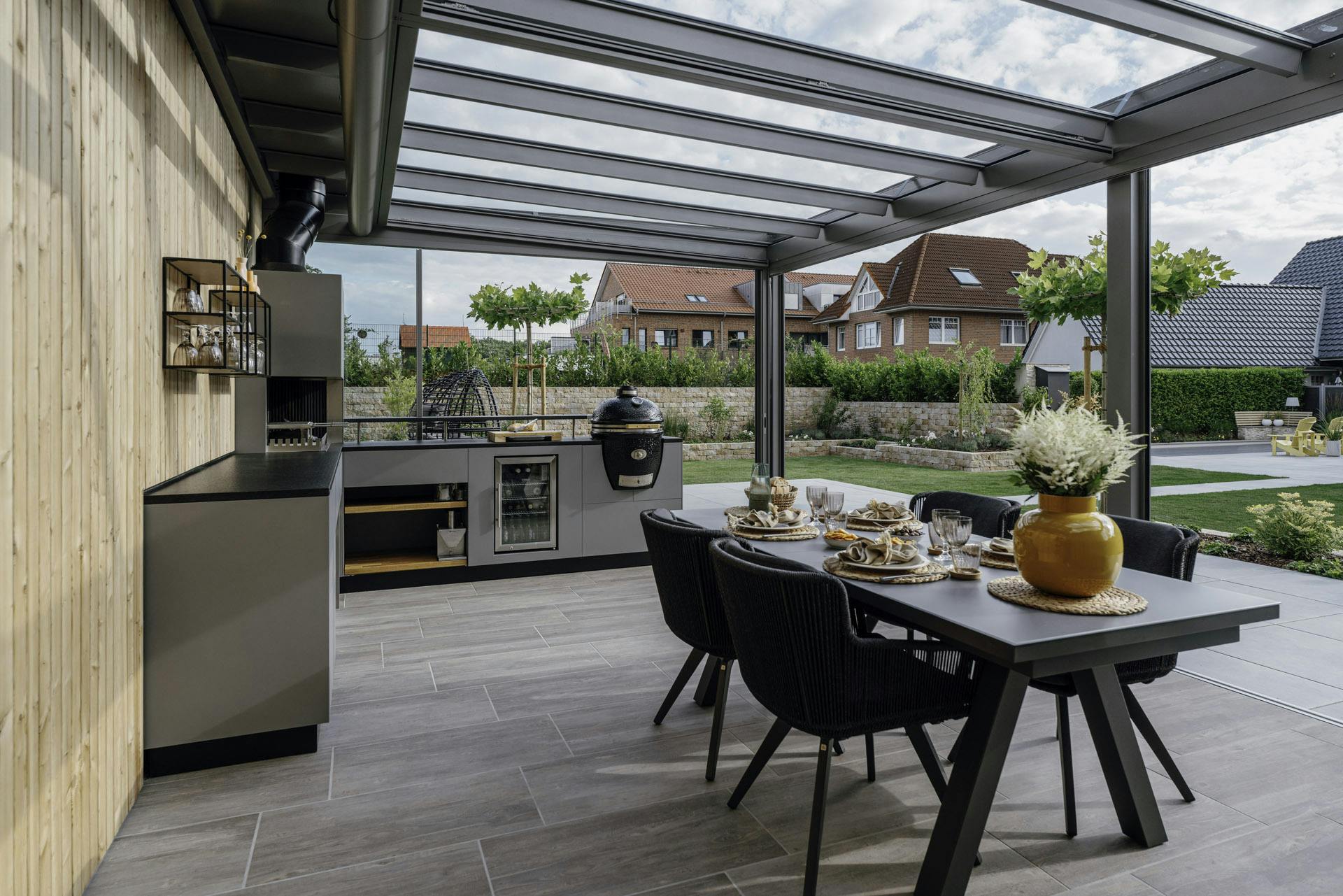 al fresco dining with glass roof ideas