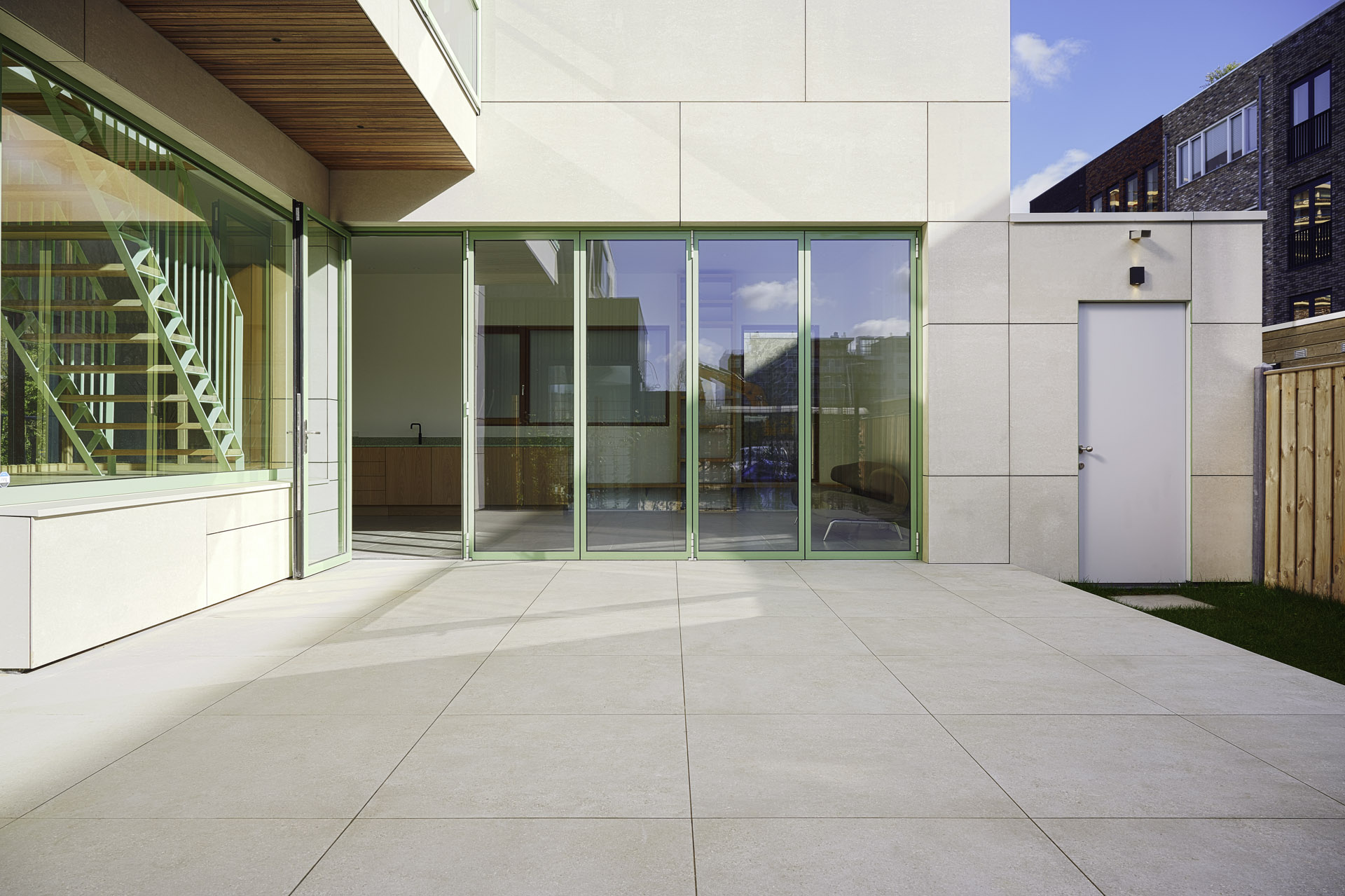 Beautiful bi-fold doors on the outside of a building