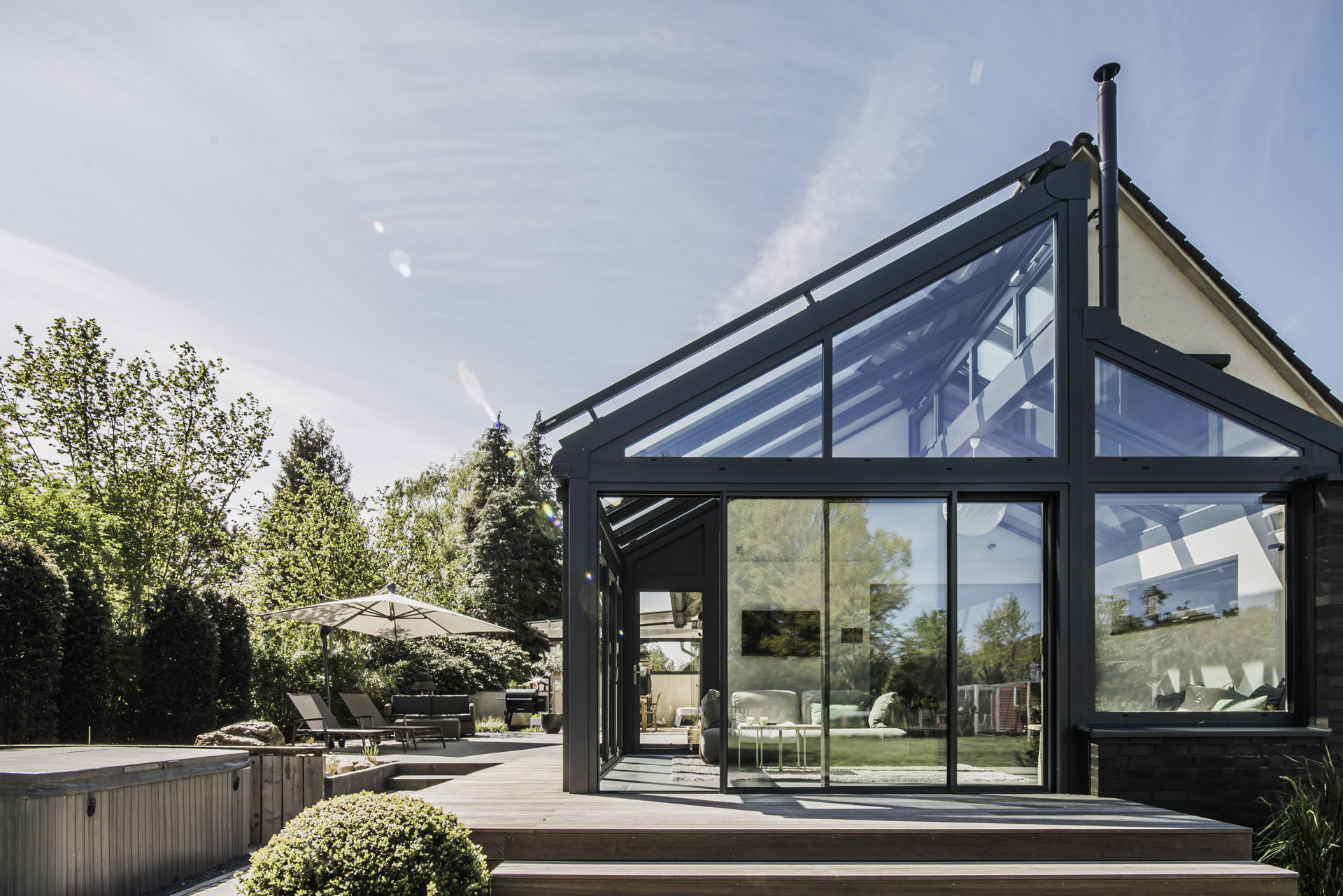 Open composite doors from an external view