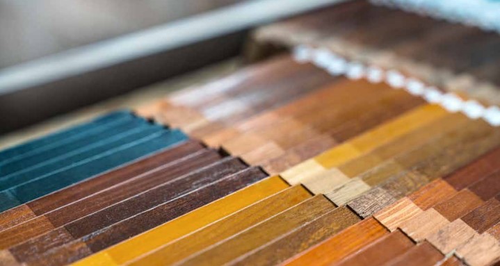 Swatches of colour options for Solarlux wooden sliding doors