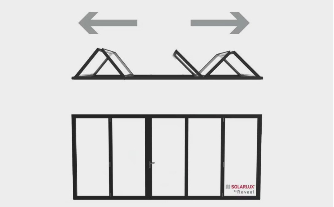 Technical drawing of door opening configurations