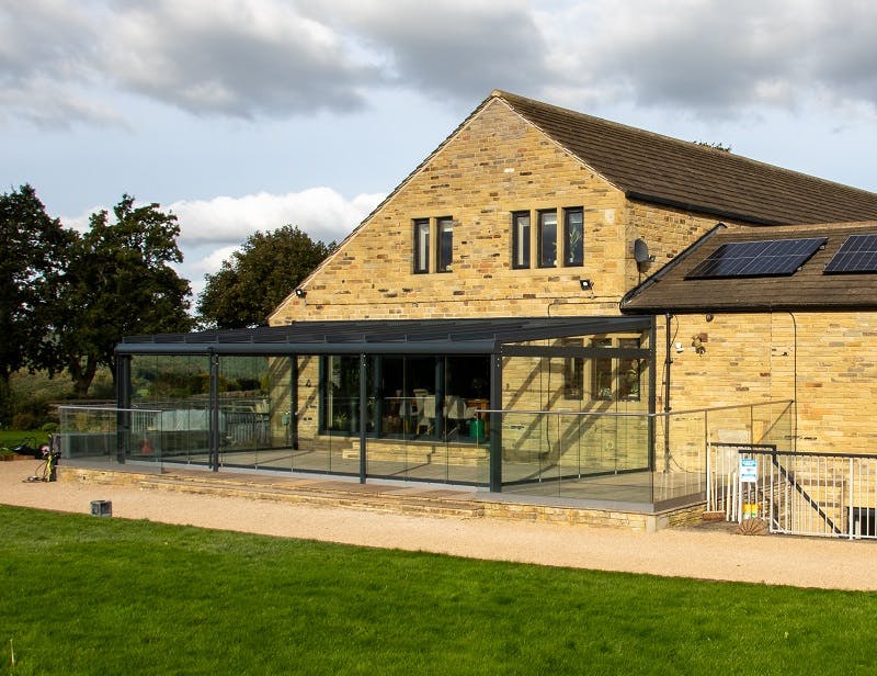 large glass room in yorkshire