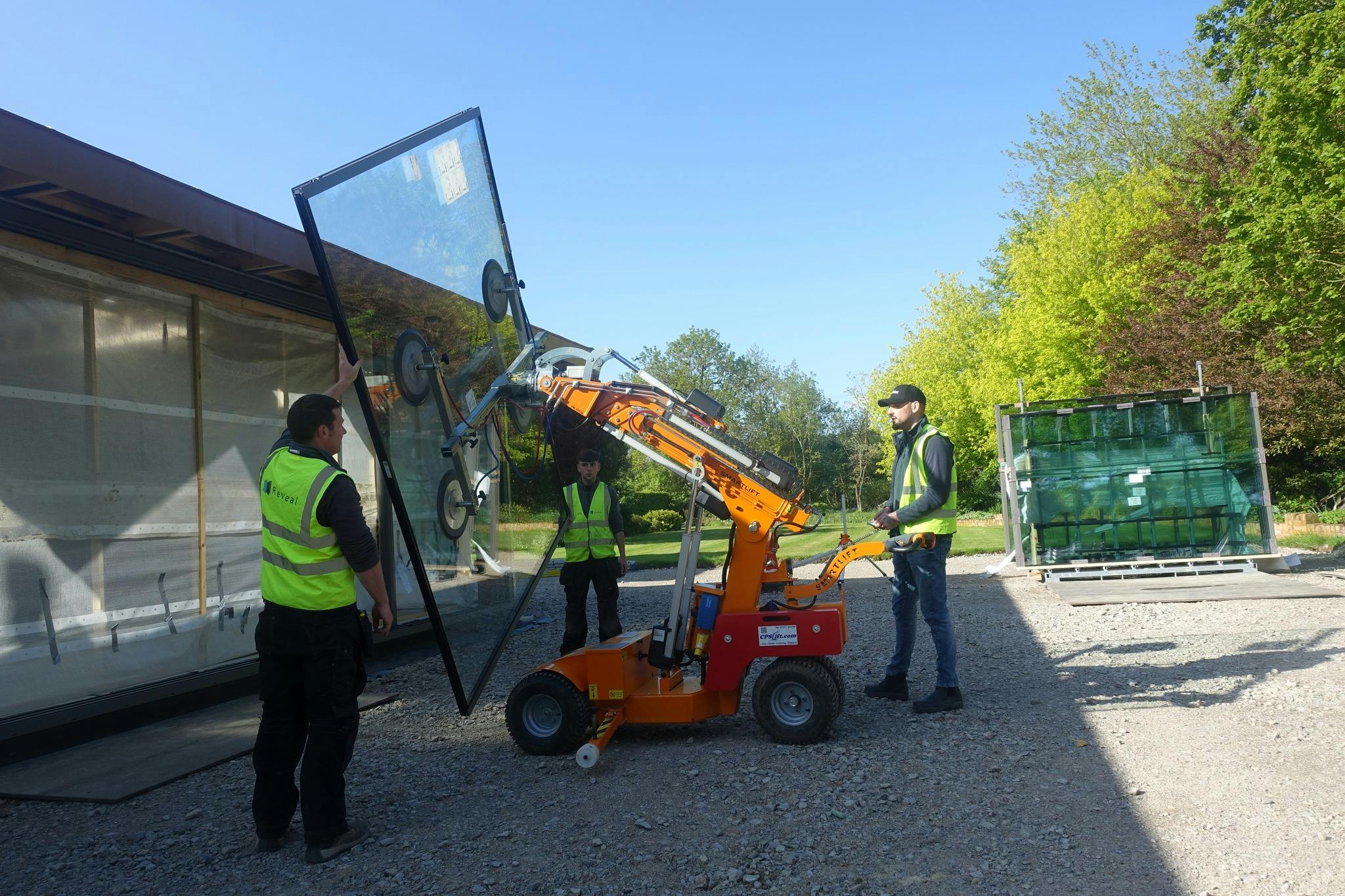 Installation of large sliding glass doors