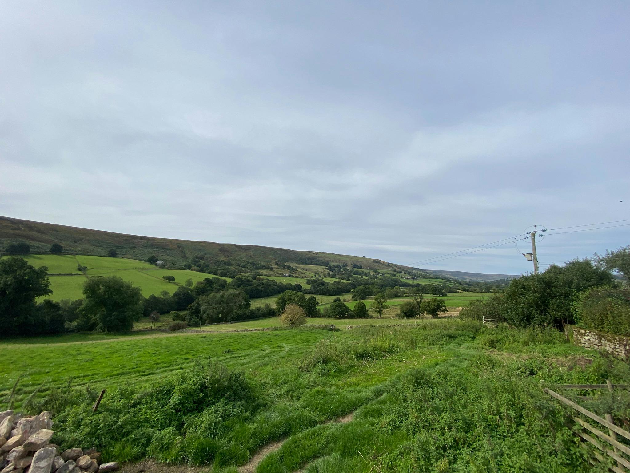 views across rosedale from wintergarden installation in north york moors