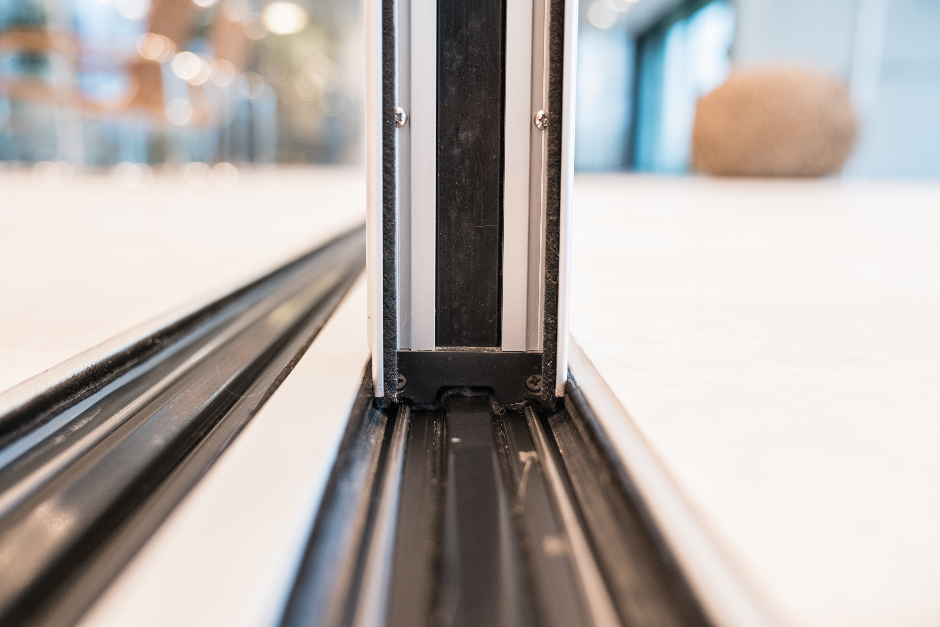 Close Up of Sliding Doors and track