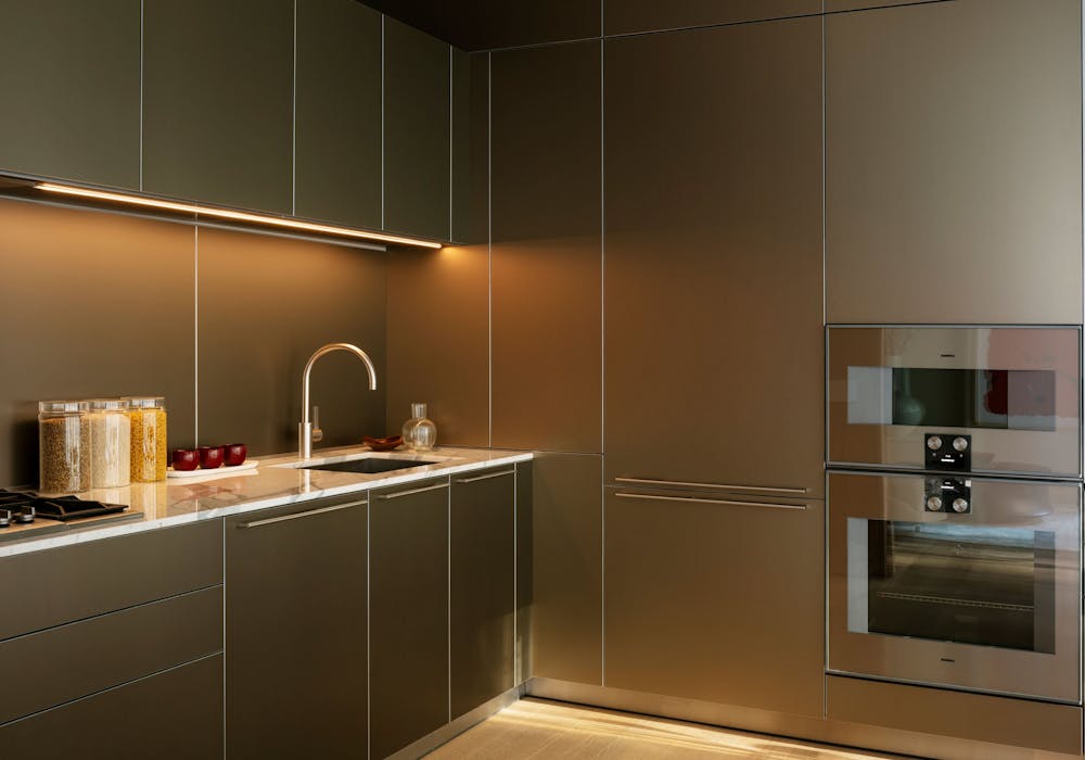 Custom kitchen features in 7W57 residence