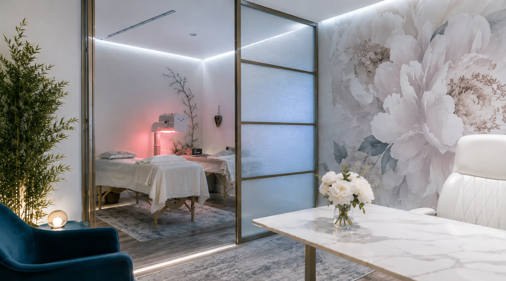 The inside of a spa lounge