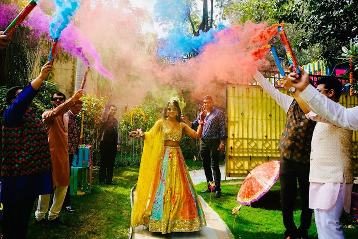 Bridal Entry with smoke bomb